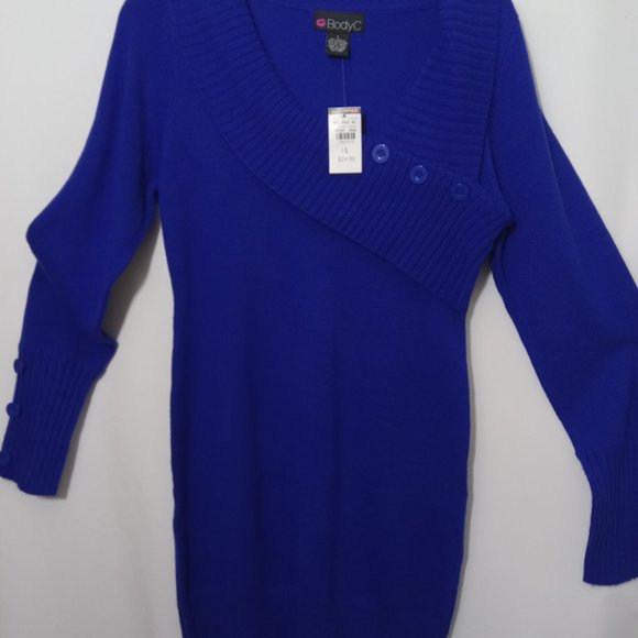 Dress by BodyC, cobalt Blue, size Large Bodycon - Picture 1 of 7